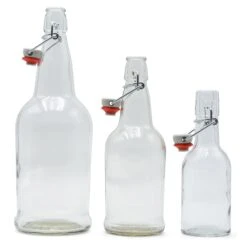 Clear EZ Cap Bottles W/ Swing Top - 16 Oz -Northern Brewer Shop 41008 Clear EZ Cap Bottles Swing Tops three open 8ea3cc9e ca6e 491b b99e f0c9baedf330