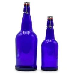 Cobalt EZ Cap Bottles W/ Swing Tops - 1 Liter -Northern Brewer Shop 41011 Cobalt EZ Cap Bottles Swing Tops pair closed