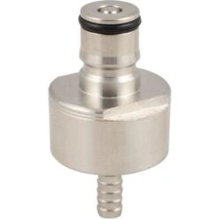 Carbonation Cap And Line Cleaning Ball Lock Cap - Stainless Steel