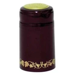 Burgundy With Gold Grapes PVC Capsules - 62 Ct.