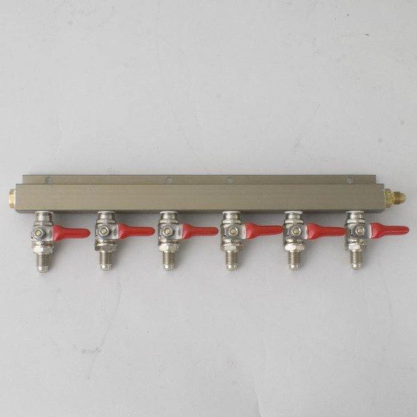 CO2 Distributor 6-Way W/ 1/4" MFL Shutoffs 1 CO2 Distributor 6-Way W/ 1/4" MFL Shutoffs